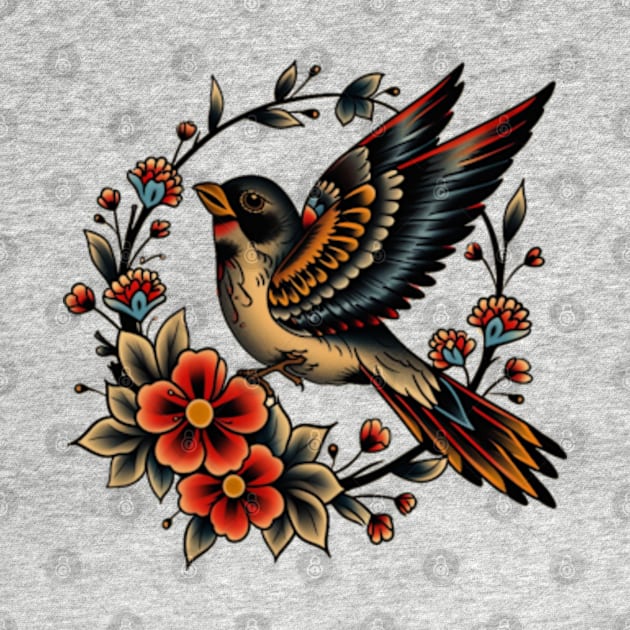 Traditional tattoo bird by Tiny crafty aliens